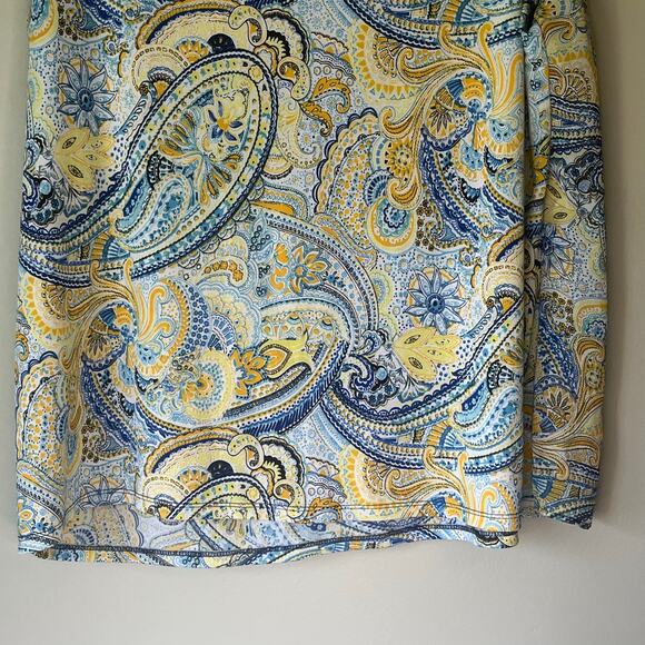 Roz & Ali Blue / Yellow Patterned Tank Top Size 2X - Picture 9 of 10
